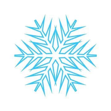 Simple snowflake made of blue lines. Festive decoration for New Year and Illustrazione stock