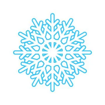 Simple snowflake made of blue lines. Festive decoration for New Year and Illustrazione stock