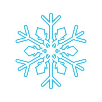 Simple snowflake made of blue lines. Festive decoration for New Year and Stock Illustration