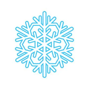 Simple snowflake made of blue lines. Festive decoration for New Year and Stock Illustration