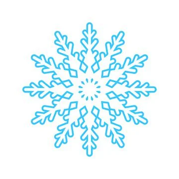 Simple snowflake made of blue lines. Festive decoration for New Year and Stock Illustration
