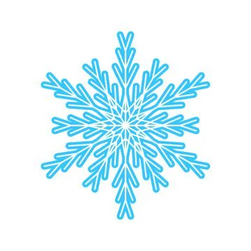 Simple snowflake made of blue lines. Festive decoration for New Year and Stock Illustration