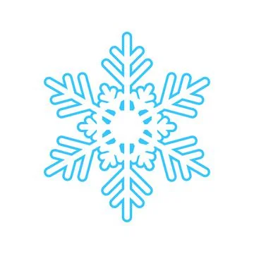 Simple snowflake made of blue lines. Festive decoration for New Year and Stock Illustration