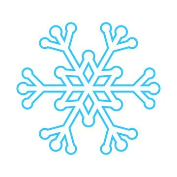 Simple snowflake made of blue lines. Festive decoration for New Year and Illustrazione stock