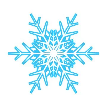 Simple snowflake made of blue lines. Festive decoration for New Year and Illustrazione stock
