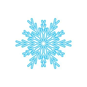 Simple snowflake made of blue lines. Festive decoration for New Year and Stock Illustration