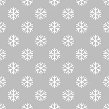 Simple snowflake pattern on grey background. Vector illustration. Illustrazione stock