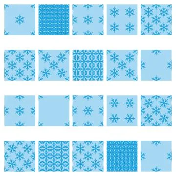 Simple Snowflake Seamless Set 02 스톡 일러스트