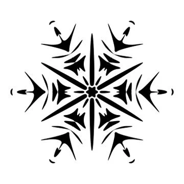 Simple Snowflake Template Illustrazione stock