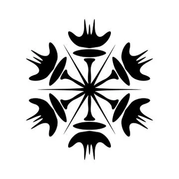 Simple Snowflake Template Stock Illustration