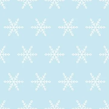Simple snowflakes vector flat icons. Winter seamless pattern illustration. Fr Stock Illustration
