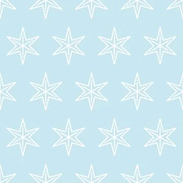 Simple snowflakes vector flat icons. Winter seamless pattern illustration. Fr Stock Illustration
