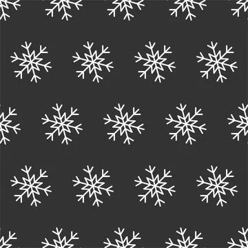Simple snowflakes vector flat icons. Winter seamless pattern illustration. Fr Stockillustratie