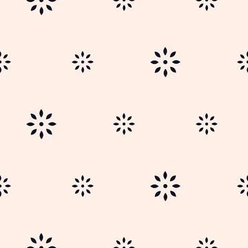 Simple snowflakes winter seamless vector pattern. Monochrome texture. Stockillustratie
