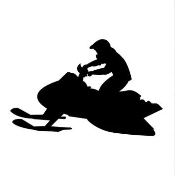 Simple snowmobile silhouette Stock Illustration