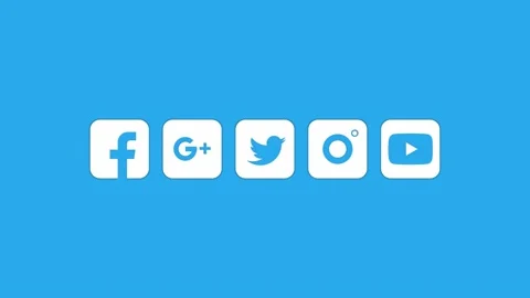 Simple Social Media Flickering Random Button like Icons 4K Stock Footage 153820162