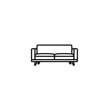 Simple sofa icon outline with versatile for design projects related to home o Stock Illustration