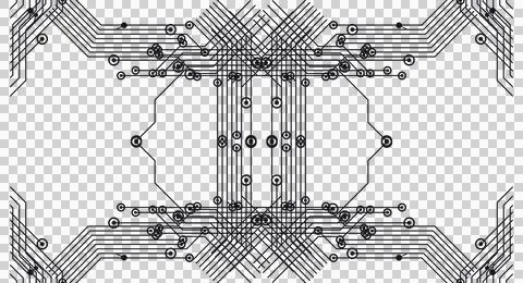 Simple soft black technology circuit pattern Stock Photos