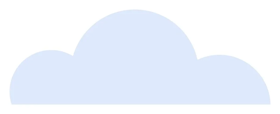 Simple Soft Blue Cloud Shape on White Background in Vector Format Stock Illustration