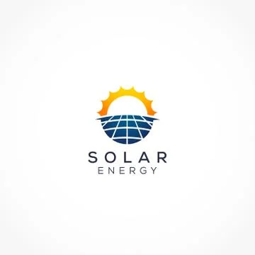 Simple solar logo Illustrazione stock