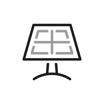 Simple of solar panel Related Vector Line Icon. Icon for renewable energy, gr Illustrazione stock