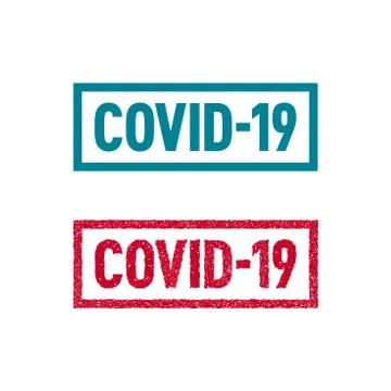 Simple Solid and Stamp Covid-19 Badges Illustrazione stock