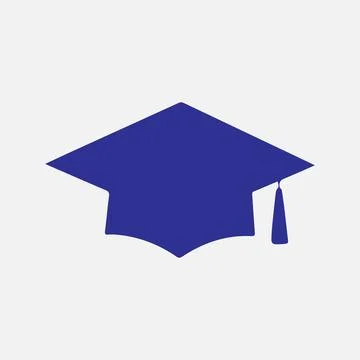 A simple, solid-color graduation cap graphic. Ilustración de archivo
