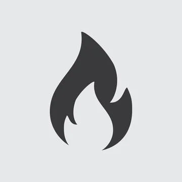 Simple solid fire or flame icon for your design. Stock Illustration
