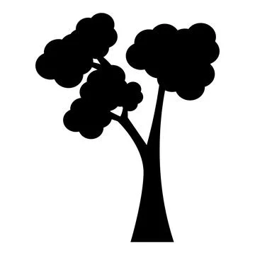 Simple solid tree vector a minimalist black and white Stock Illustration