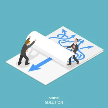 Simple solution flat isometric vector concept. Stock Illustration