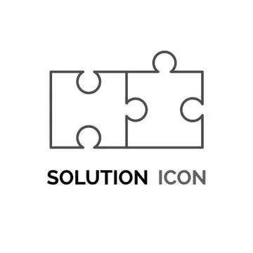 Simple solution puzzle concept, solving problem assemble icon design Stock Illustration