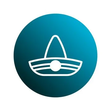 Simple sombrero icon on a blue gradient circle providing design elements fo.. イラスト素材