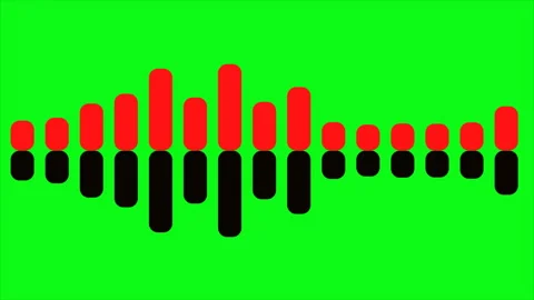 Simple sound background on green screen, red black audio graph loop motion Stock Footage 233983271