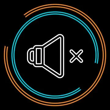 Simple Sound Off Thin Line Vector Icon Illustrazione stock