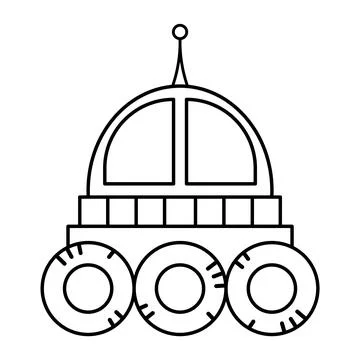 Simple Space Rover Outline Stock Illustration
