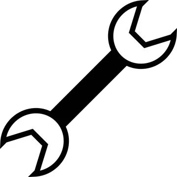 Simple Spanner Repair Mechanic Logo Line Art Stock Illustration