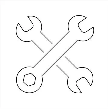 Simple spanners isolated on white background Icon for apps and websites Stock Illustration