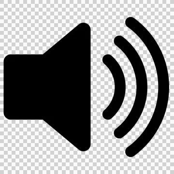 Simple speaker volume icon (black) Stock Illustration