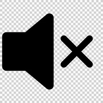 Simple speaker volume icon, indicating mute or silence (black) Stock Illustration