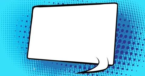 Simple Speech Bubble on Blue Pop Art Background Stock Footage 167191167