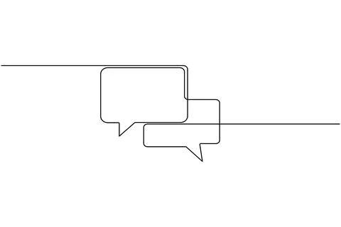 Simple speech bubble continuous one line drawing style for communication an.. Stock Illustration
