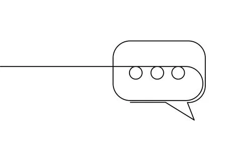 Simple speech bubble continuous one line drawing style for communication an.. Stock Illustration