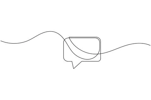 Simple speech bubble continuous one line drawing style for communication an.. Stock Illustration
