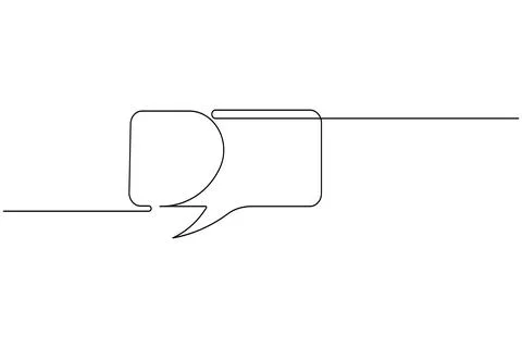 Simple speech bubble continuous one line drawing style for communication an.. Stock Illustration