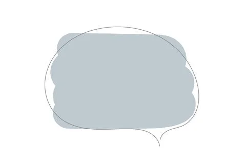 Simple speech bubble graphic with a soft gray fill and outline Stock Illustration