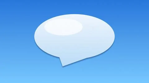 Simple speech bubble icon on blue background illustration Stock Illustration