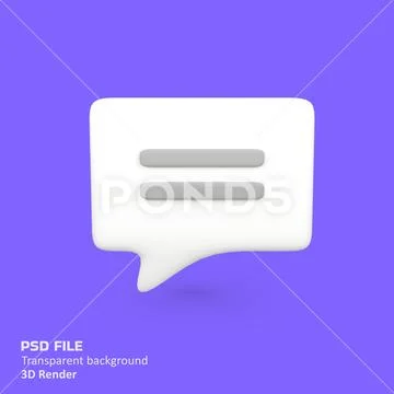 Simple Speech Bubbles isolated 3d render icon illustration Modello PSD