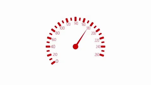 Simple Speedometer Animation with Needle Movement, Speedometer and Tachomet.. Stock Footage 309887978