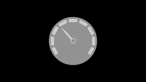 Simple speedometer gauge icon needle and dial markers animation Stock Footage 337181570