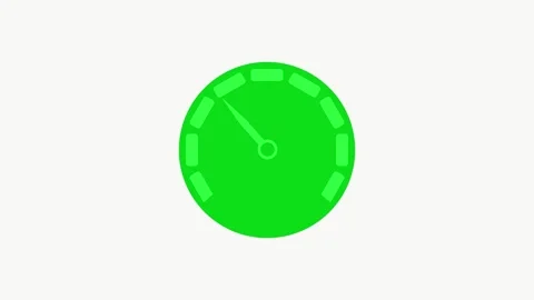 Simple speedometer gauge icon needle and dial markers animation Stock Footage 337181588
